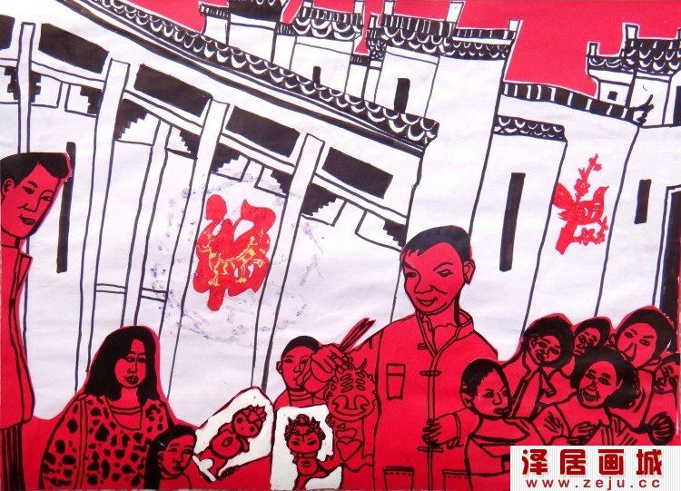 大运河儿童画欣赏