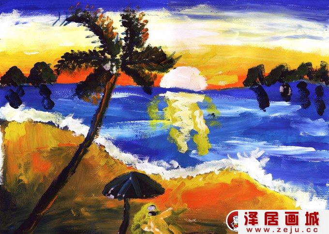 水粉风景画:风景画--金鹰杯儿童画大赛参赛作品