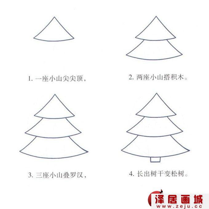教你如何画松树:简单易学的儿童画图文教程44个