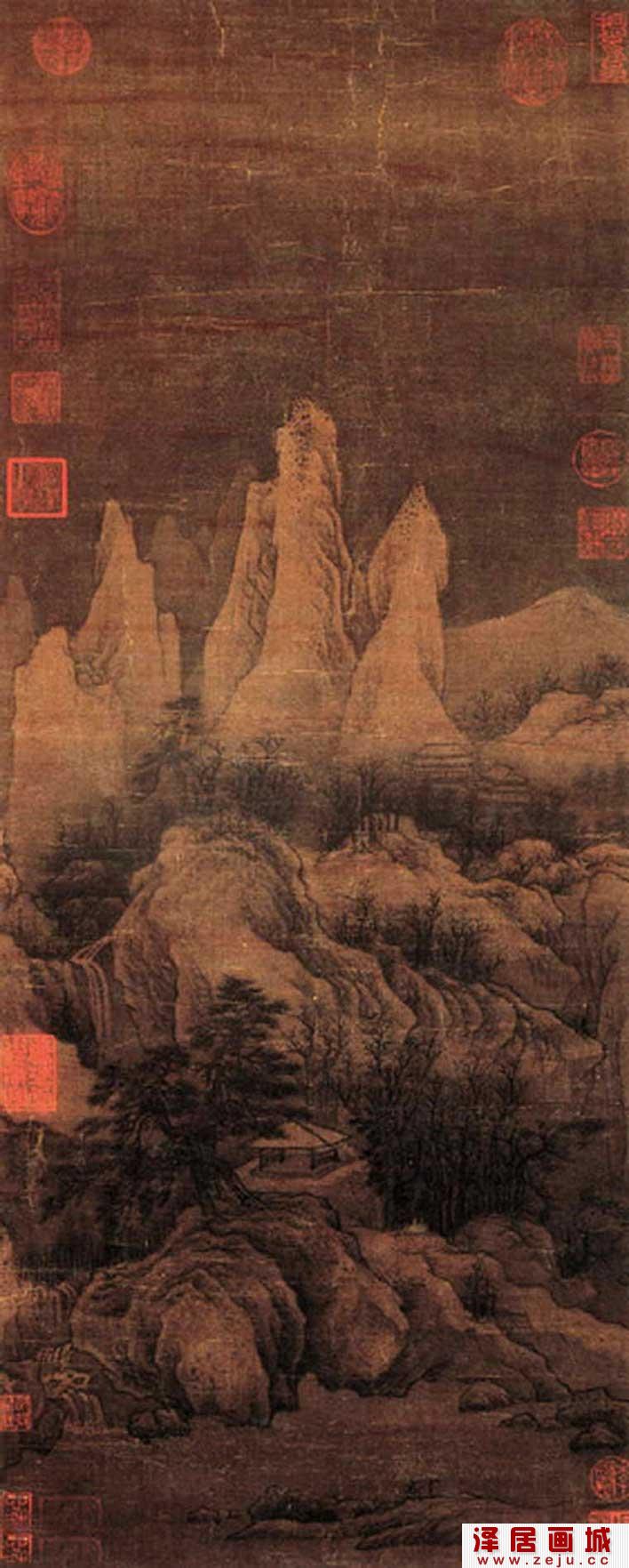 李成《群峰雪霁图》_宋代山水名画高清大图赏析