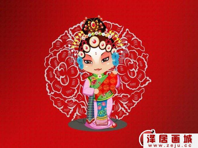中国戏剧人物卡通画图片（旦角5）
