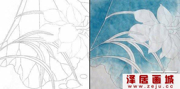 国画工笔荷花,国画荷花的画法,荷花绘画教程