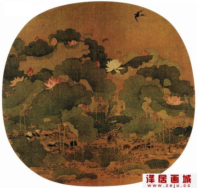冯大有《太液荷风图》_宋代描绘夏日荷塘景象的工笔花鸟画