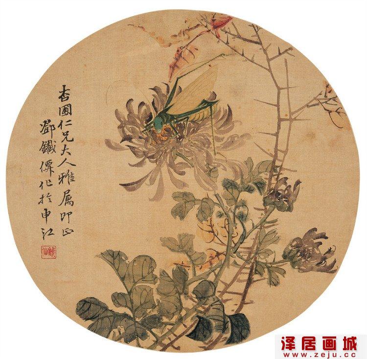邓启昌扇面花鸟画