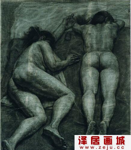 女性人体素描作品