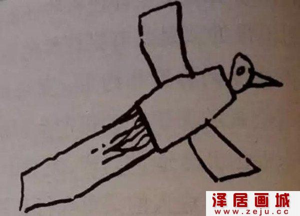 4岁女孩涂鸦画小鸟