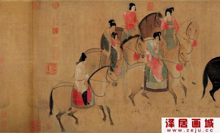 张萱/赵佶《虢国夫人游春图》第二段