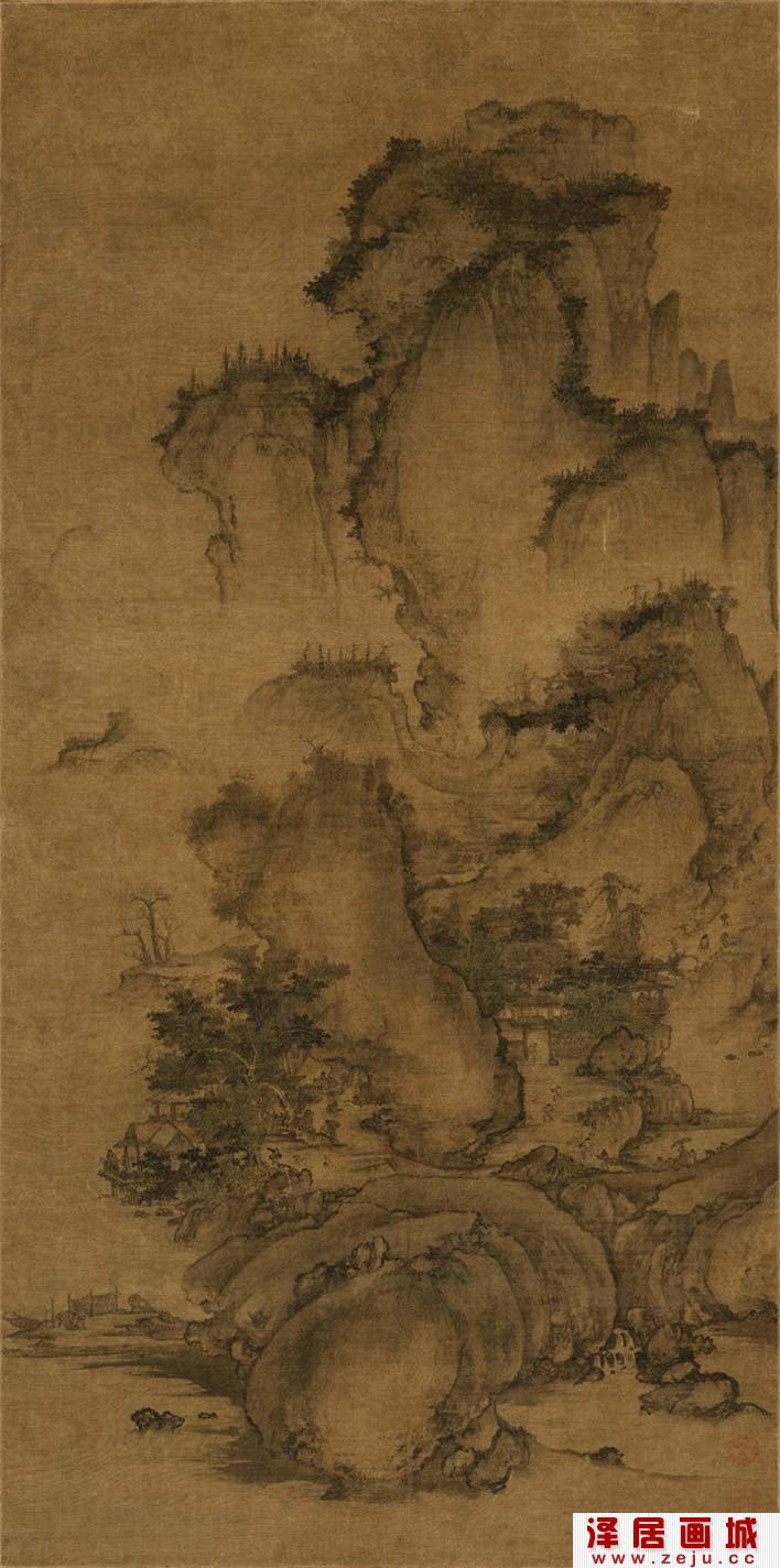 郭熙《山村图》_宋代描绘山乡村野景色的名画高清大图