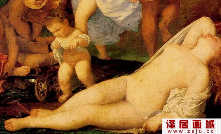 提香《酒神节》局部高清大图