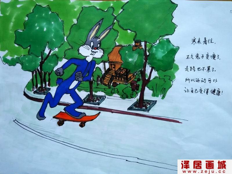 儿童绘画兔子