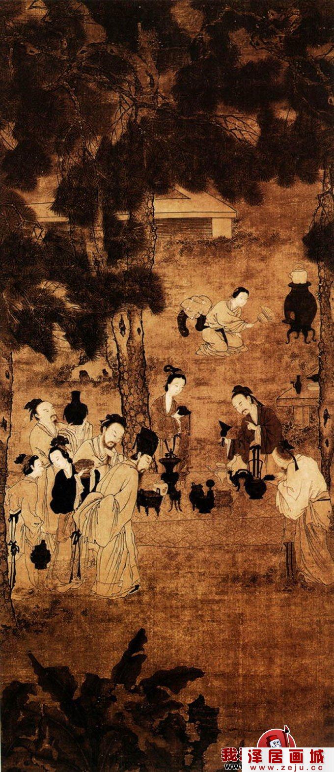 刘松年《博古图》-情景交融的人物画杰作