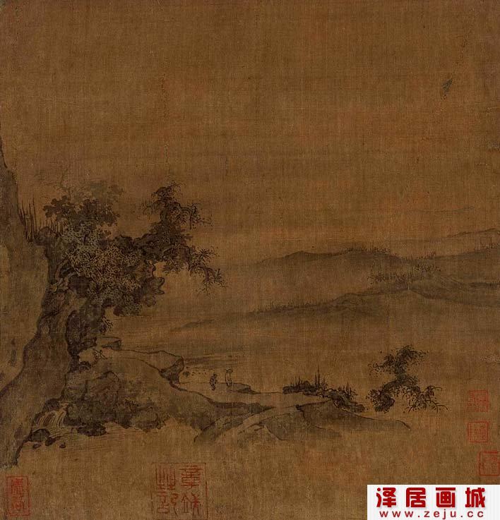 宋郭熙山水画《秋江觅渡图》
