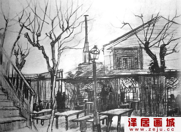 梵高风景素描作品欣赏
