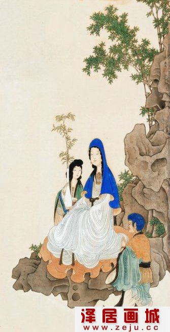   清代画家任熊国画作品：观音大士