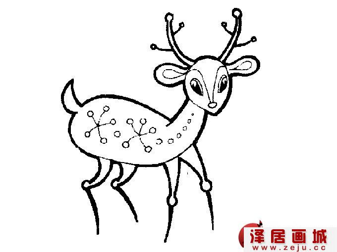 超可爱的梅花鹿简笔画图片（2）