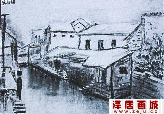 儿童风景素描图片欣赏