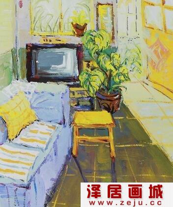 客厅水粉画