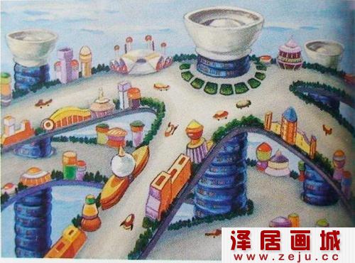 桥梁水彩画