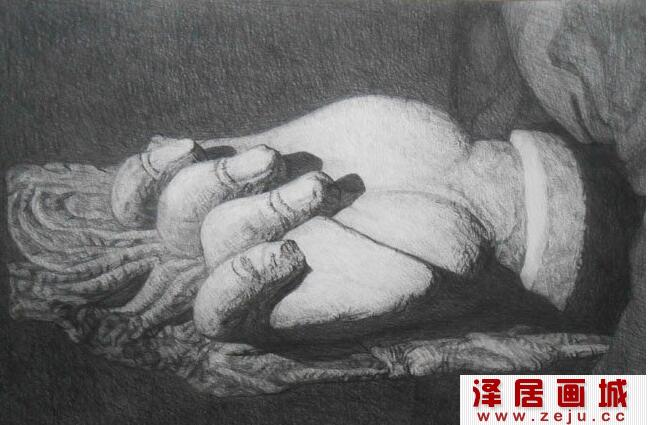 杨多思粗糙的手素描作品