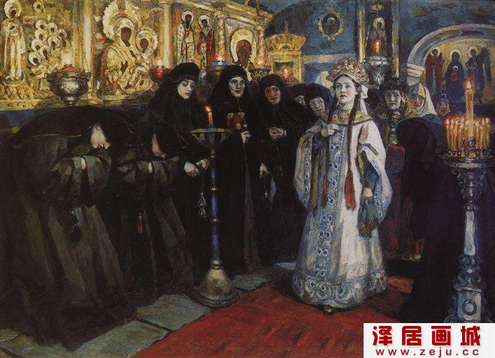 苏里科夫《公主访问女修道院》全图欣赏
