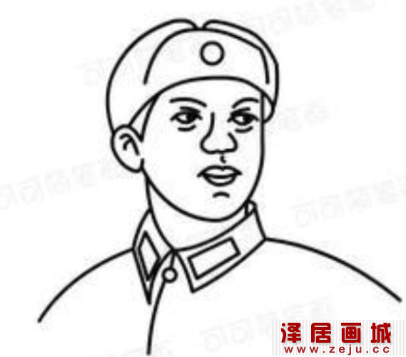 雷锋简笔画作品欣赏