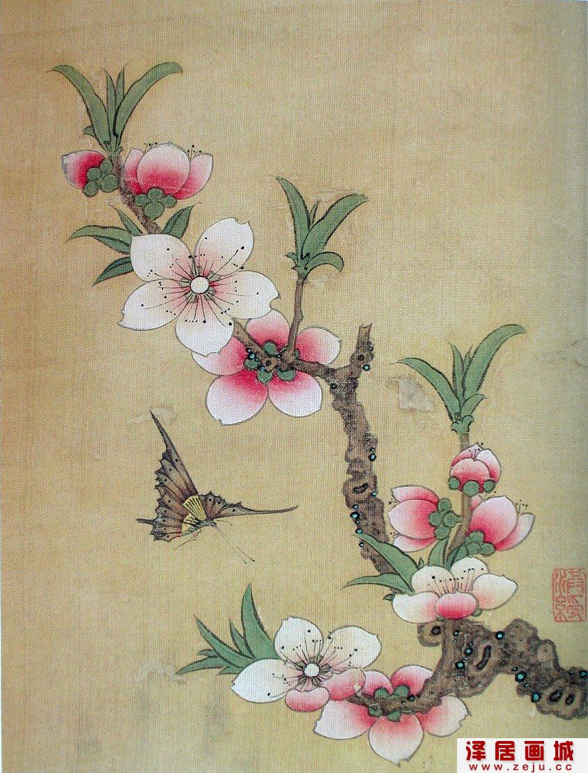  明代陈洪绶工笔花鸟画
