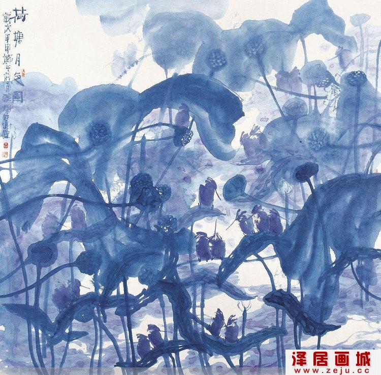  叶菩题花鸟画