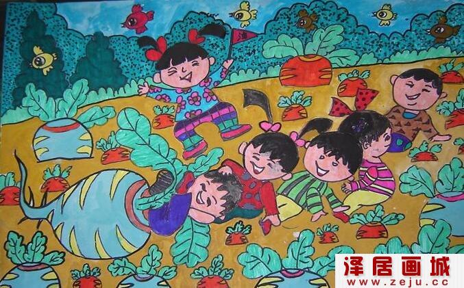 春天儿童水彩画优秀作品鉴赏