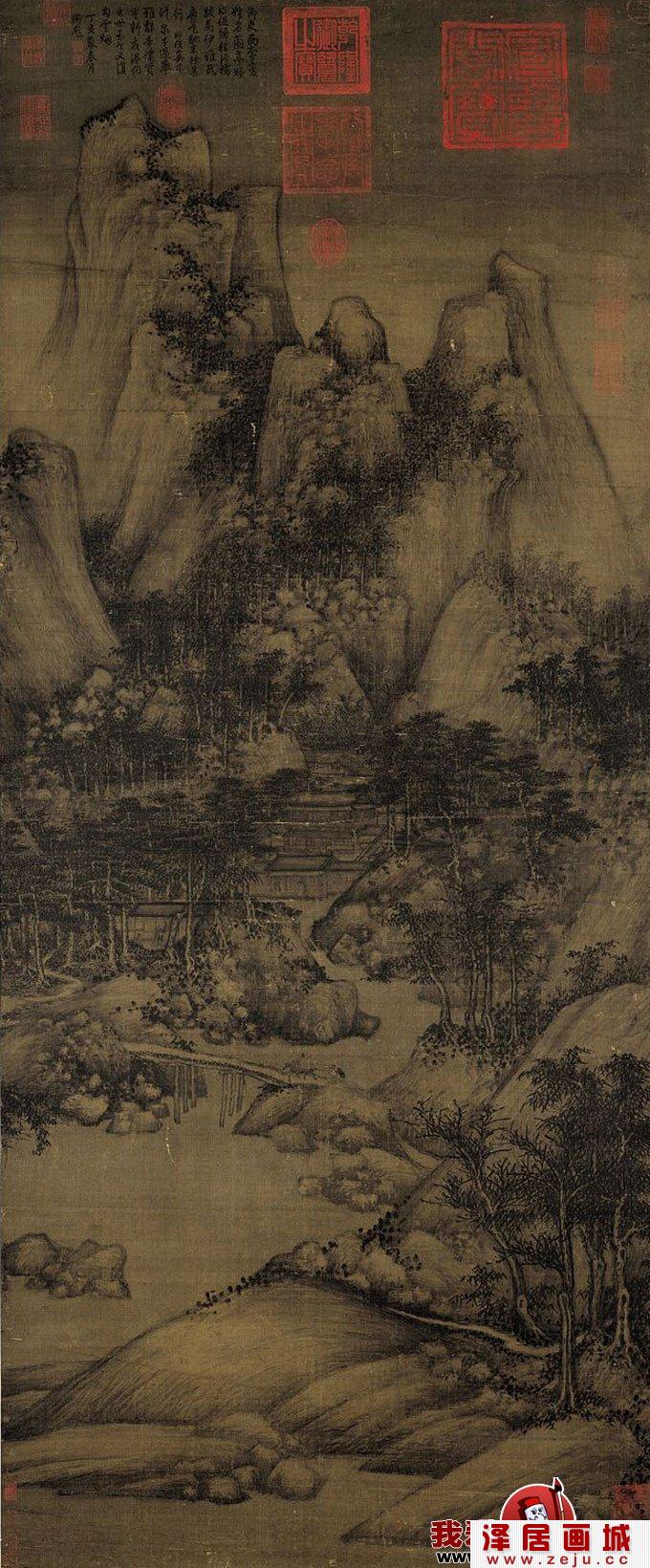 《萧翼赚兰亭图》北宋巨然山水画高清