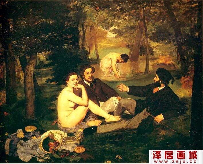 马奈《草地上的午餐》高清大图欣赏
