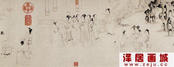 清代人物画《乞巧图》