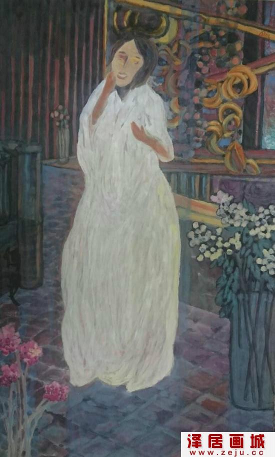 彩墨画《春色》