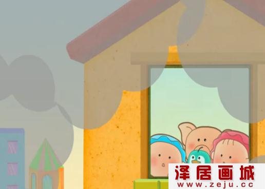 雾霾天空儿童画
