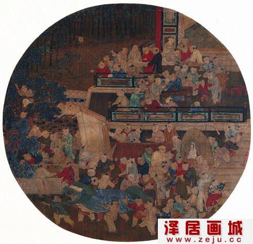 宋代国画：百子嬉春图