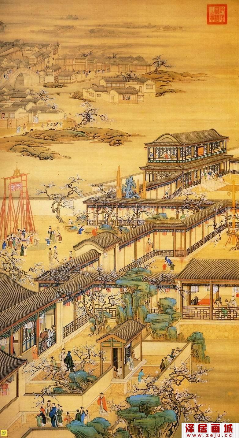 《十二月令图轴》之一月