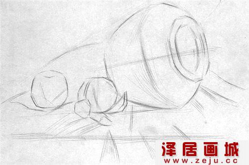 静物素描的教程