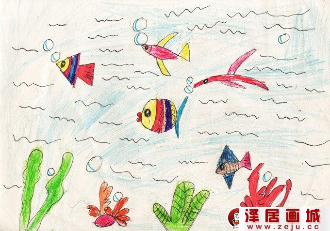 水彩简笔画：海底世界--金鹰杯儿童画大赛参赛作品