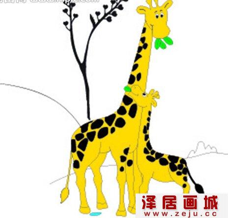 长颈鹿线描画