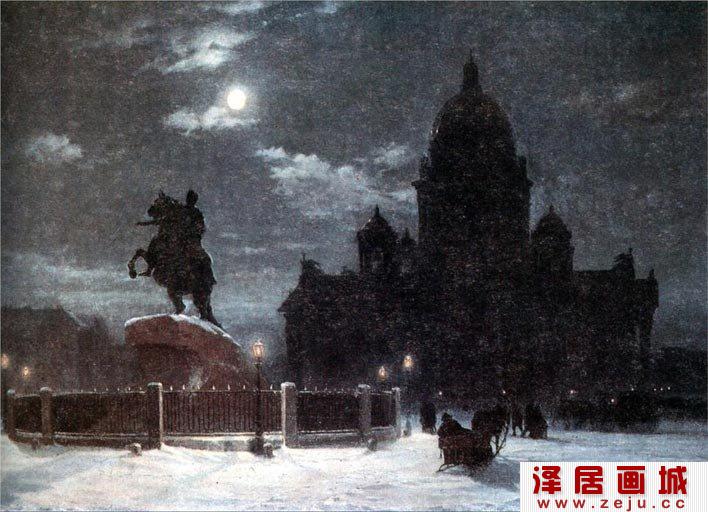 苏里科夫《圣彼得堡》_苏里科夫油画风景作品赏析