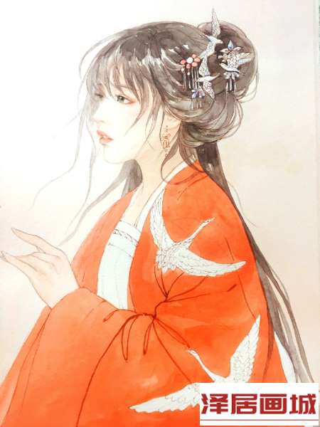 水彩古风美女手绘步骤，手把手教你给古风人物上色
