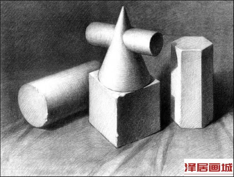 素描几何形体作品