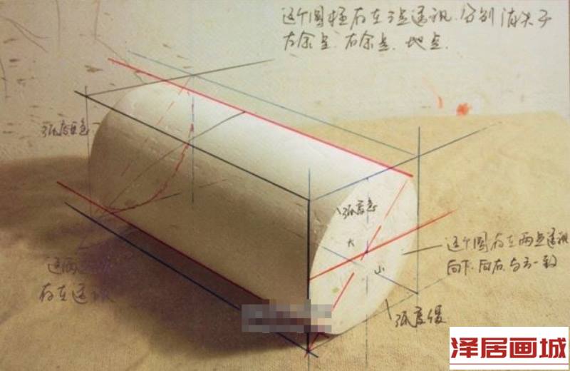 素描几何形体圆柱体
