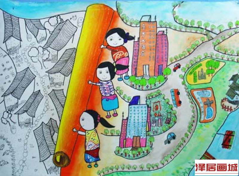 儿童画心中的最美新城