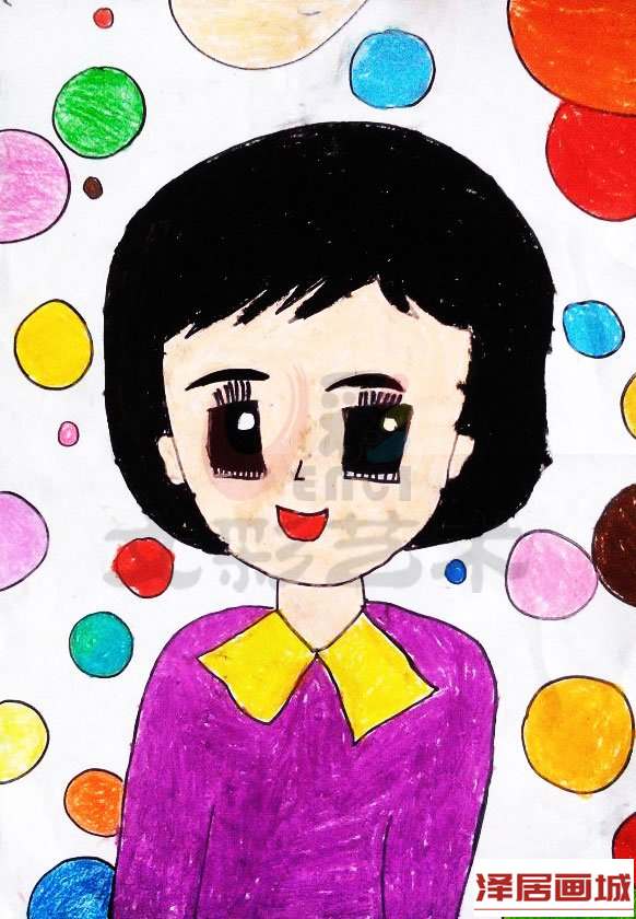 儿童画水彩画人物图片大全-慈祥的妈妈
