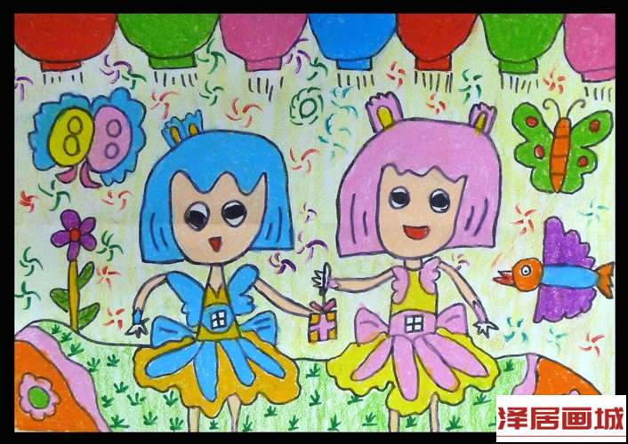 儿童画美丽的舞蹈