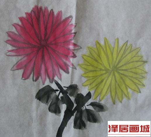 儿童画美丽秋菊