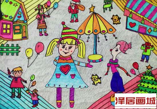 儿童画欢乐游乐园