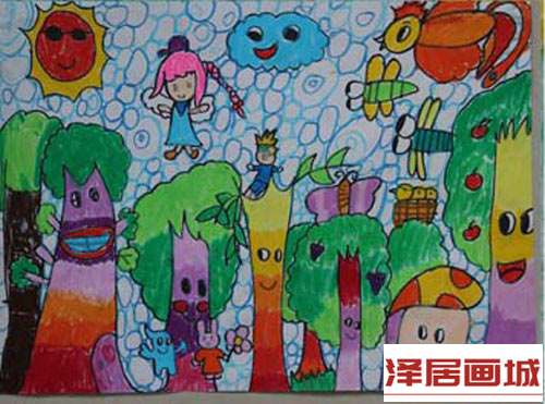 儿童画我们的美丽家园