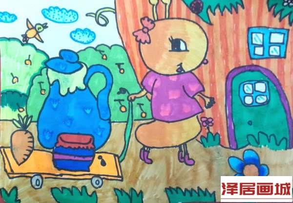 儿童画出游归来