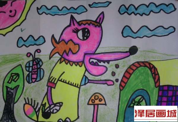 儿童画大灰狼和小白兔的故事